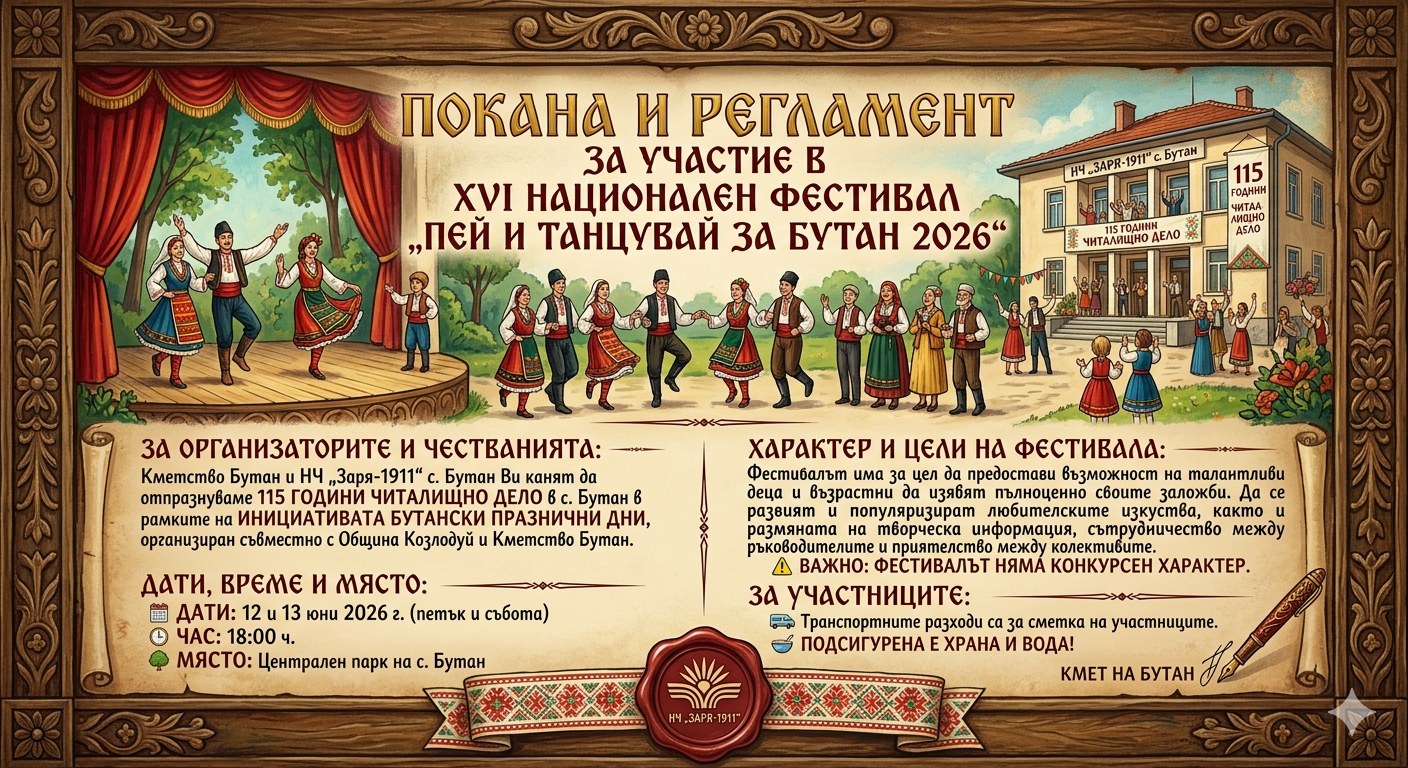 Пей и танцувай за Бутан 2026